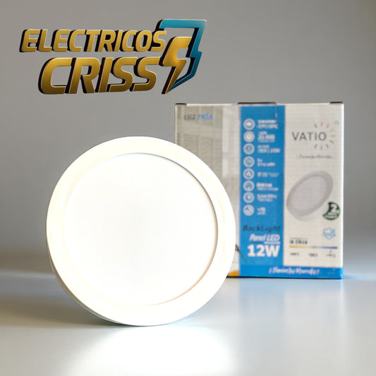 PANEL LED REDONDO DE SOBREPONER 12W VATIO