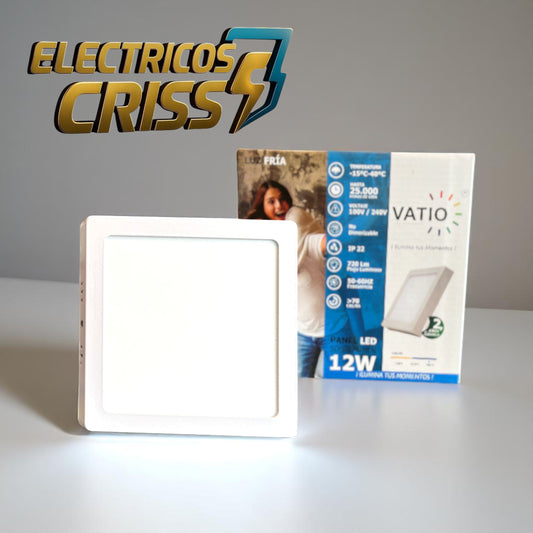 PANEL LED 12W CUADRADO DE SOBREPONER VATIO