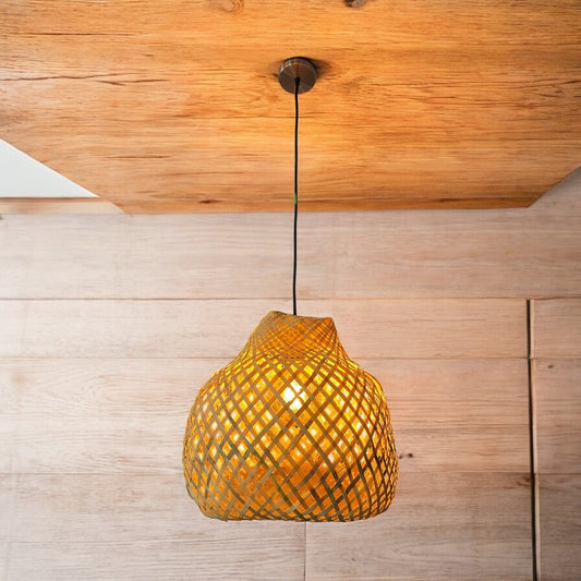 LÁMPARA DECORATIVA DE MIMBRE ARTESANAL (OFERTA)