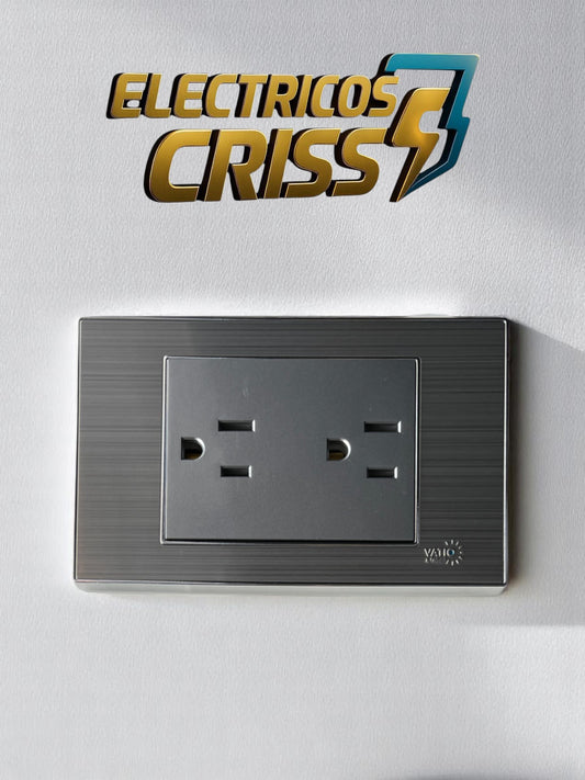 TOMA DOBLE ACERO VATIO