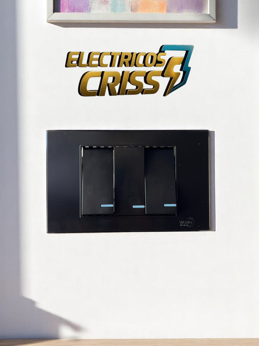 INTERRUPTOR TRIPLE NEGRO VATIO