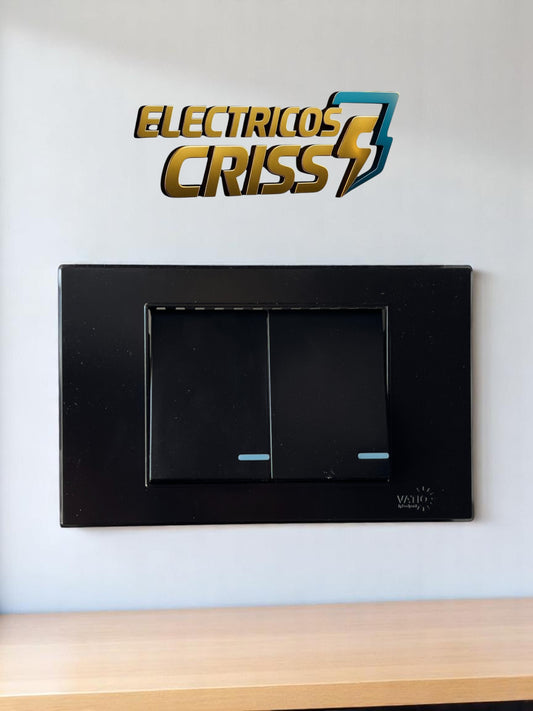 INTERRUPTOR DOBLE NEGRO VATIO