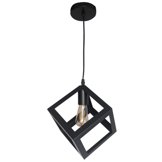 LÁMPARA DE CUBO NEGRO VINTAGE DE BAJO COSTO
