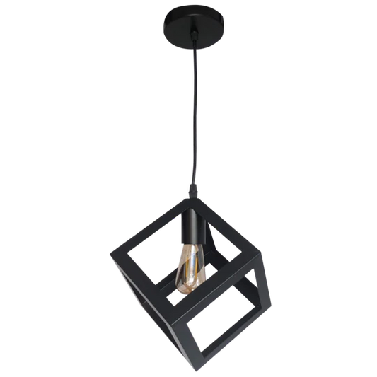 LÁMPARA DE CUBO NEGRO VINTAGE DE BAJO COSTO