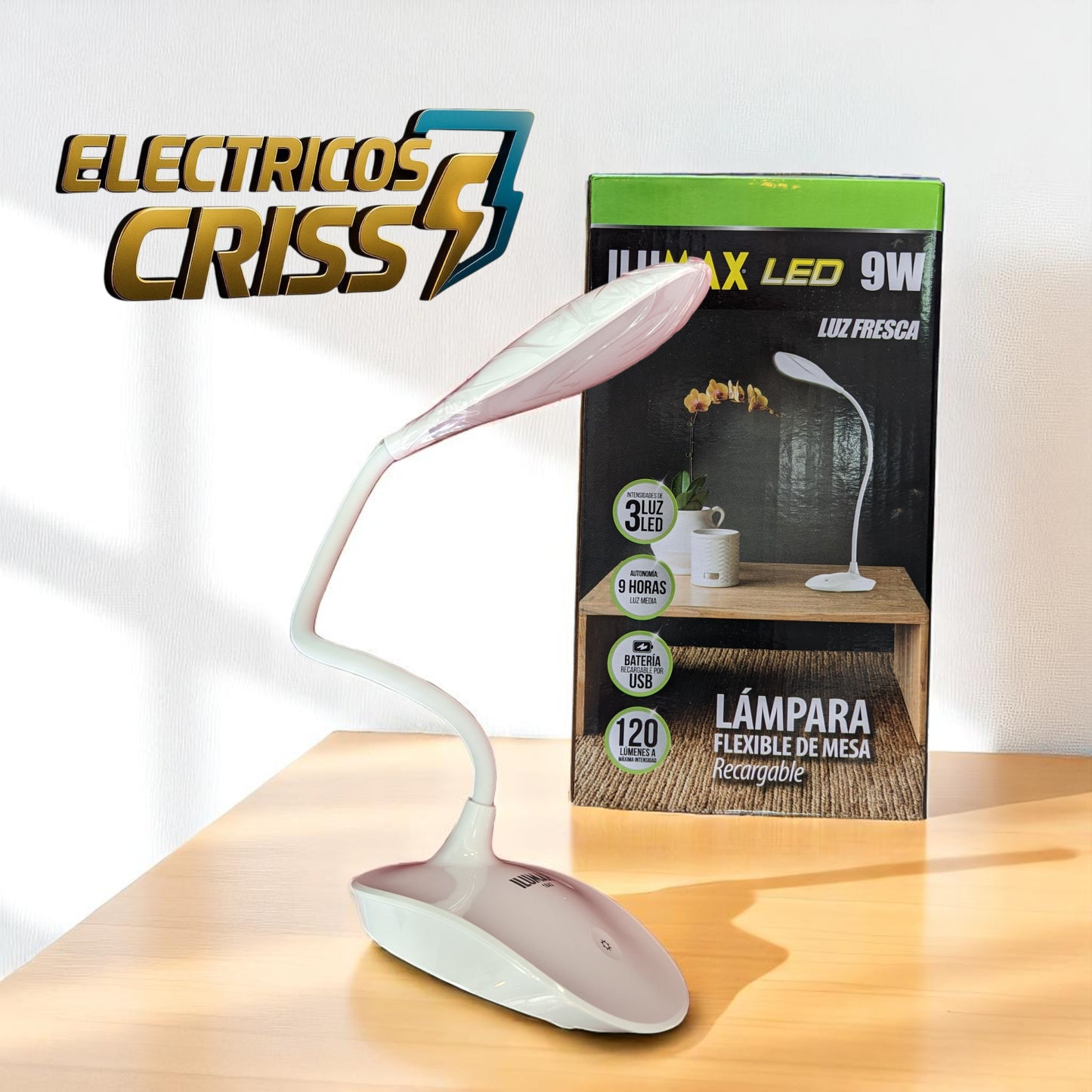 LAMPARA RECARGABLE 3 TONOS ILUMAX DE 9W