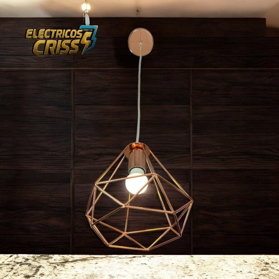 LÁMPARA DIAMANTE EN ORO ROSA