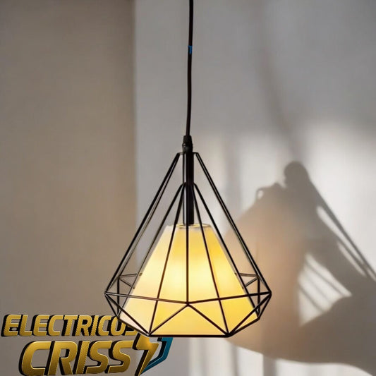 LÁMPARA COLGANTE DIAMANTE NEGRO VINTAGE
