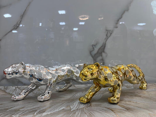 FIGURA DECORATIVA LEOPARDO ESCARCHADO
