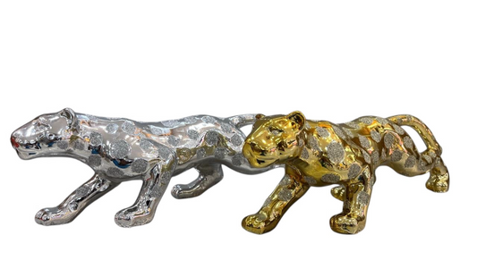 FIGURA DECORATIVA LEOPARDO ESCARCHADO