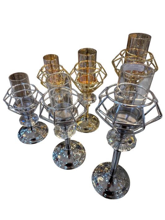 CANDELABROS DIAMANTADOS 3 unidades
