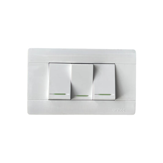 INTERRUPTOR TRIPLE BLANCO UNITEC