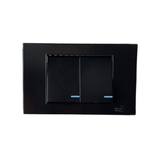 INTERRUPTOR DOBLE NEGRO VATIO