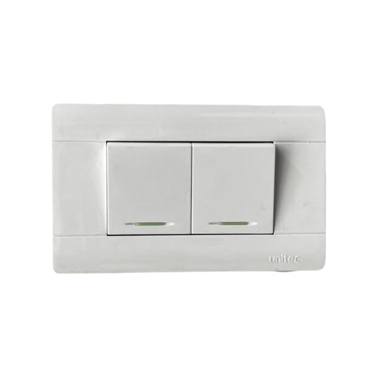 INTERRUPTOR DOBLE BLANCO UNITEC