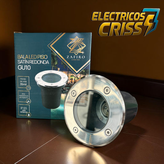 BALA LED DE PISO SATINADA REDONDA GU10 ZAFIRO