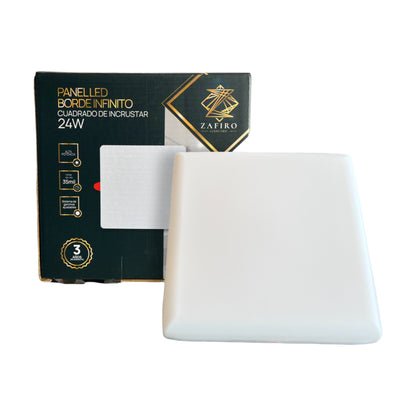 PANEL LED CUADRADO BORDE INFINITO DE INCRUSTAR 24W ZAFIRO