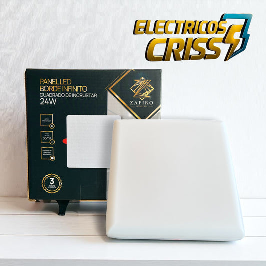 PANEL LED CUADRADO BORDE INFINITO DE INCRUSTAR 24W ZAFIRO
