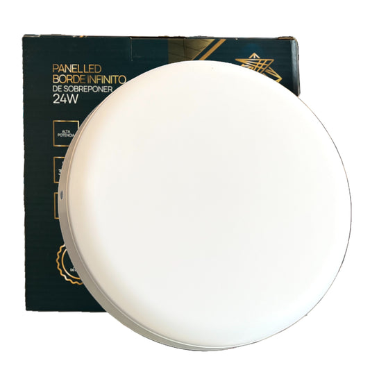 PANEL LED REDONDO BORDE INFINITO DE SOBREPONER 24W ZAFIRO